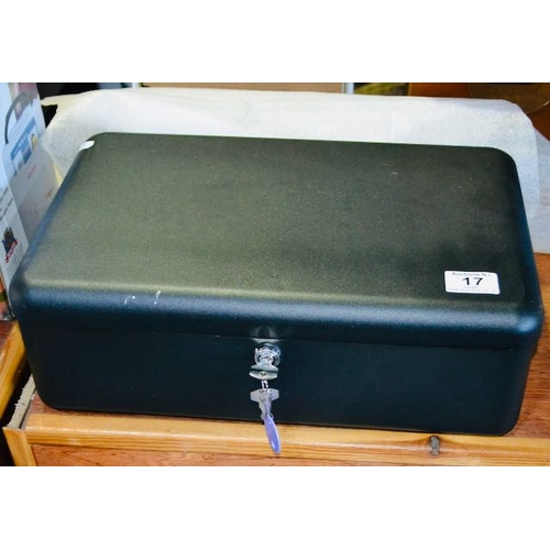 17 - Large Metal Cash Box With Key