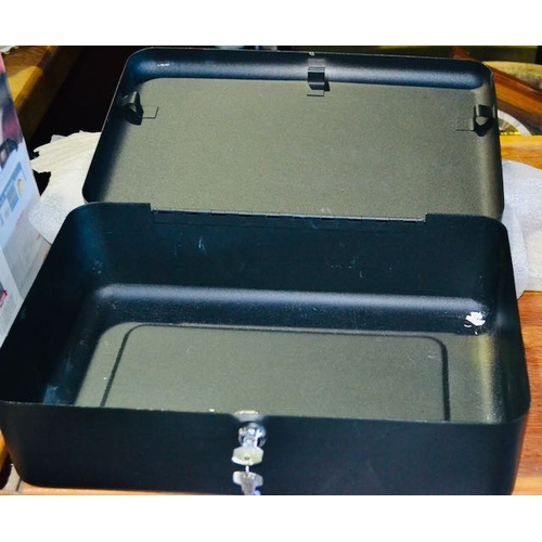 17 - Large Metal Cash Box With Key