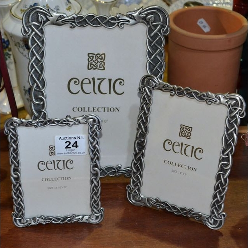 24 - Trio Of Celtic Picture Frames - Boxed