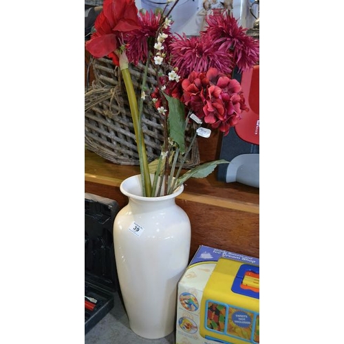 39 - Floor Vase With Artifical Flowers