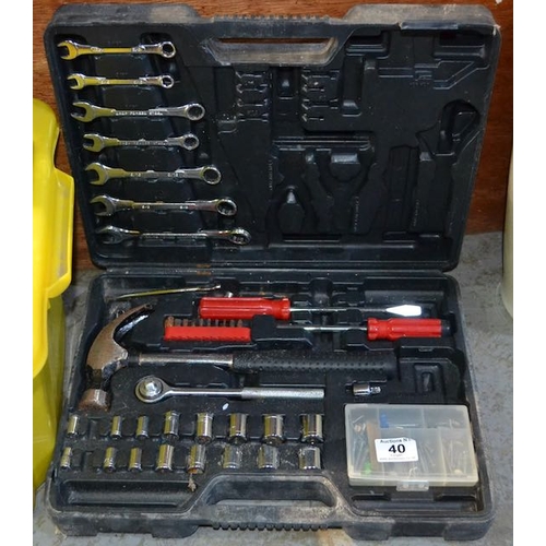 40 - Tool Set In Case Incl Sockets , Hammer Etc