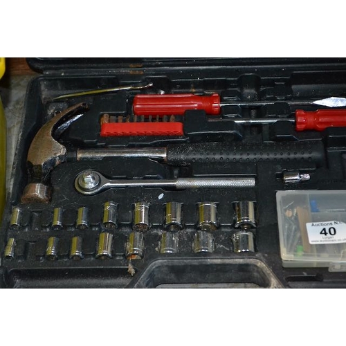 40 - Tool Set In Case Incl Sockets , Hammer Etc