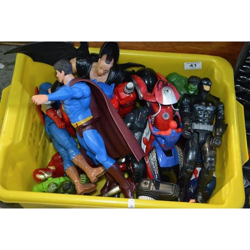 41 - Large Tub Of Action Figures Incl Superman