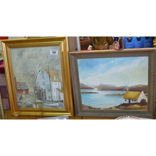 68 - 2 x Framed F. Kerr Oil Paintings