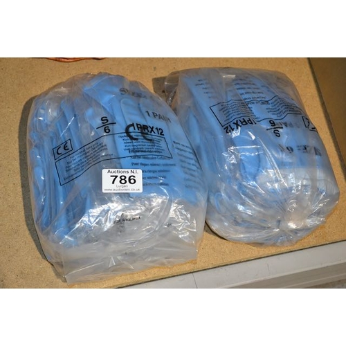 786 - 2 x 12pk Rubber Gloves