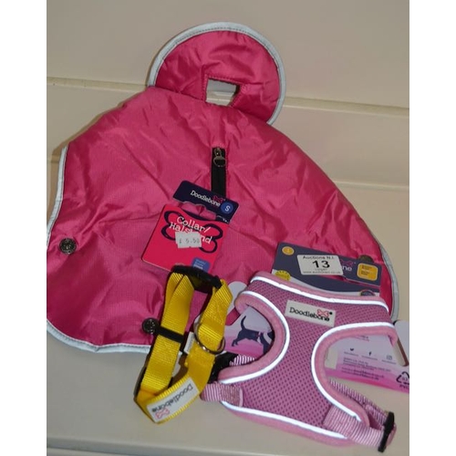 13 - Ancol XS 25cm Thermal Lined Coat + Doodlebone Dog Harness & Collar RRP £40