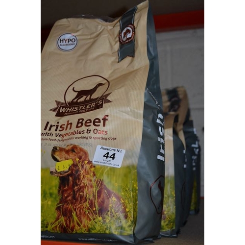 44 - 5 x Whistlers Irish Beef With Veg & Oats 2kg RRP £35