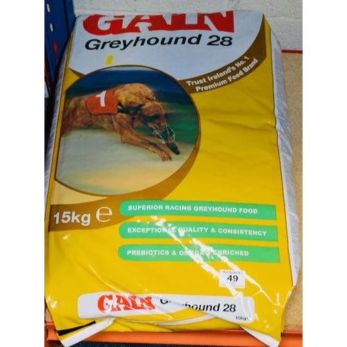 49 - Gain Greyhound 28 Dog Food 15kg RRP £20