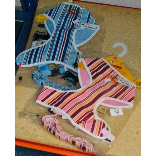 53 - Petsland Collar Striped Fashion Harness & Lead x 2 RRP £28