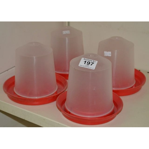 197 - 3 x 1L Aviary Feeder + 1 x 1L Drinker