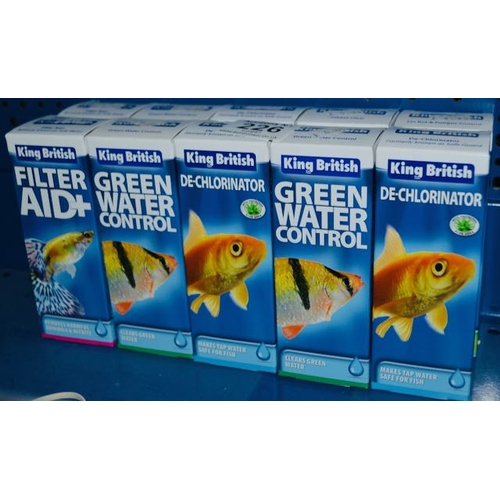 226 - 10 x King British Aquarium Treatments Incl De-chlorinator & Green Water Control