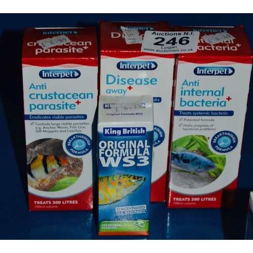 246 - 4 x Interpet & King British Aquarium Treatments Incl Disease Away