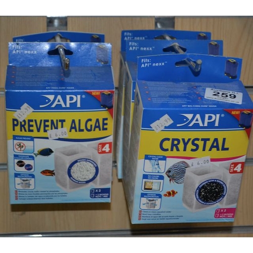 259 - 5 x Api Crystal Activated Carbon Pouches