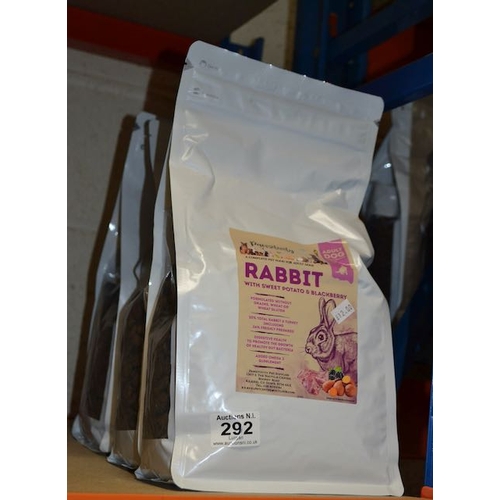 292 - Pawsitivity Adult Rabbit, Sweet Potato & Blackberry Grain Free Dog Food 2kg x 3 RRP £36