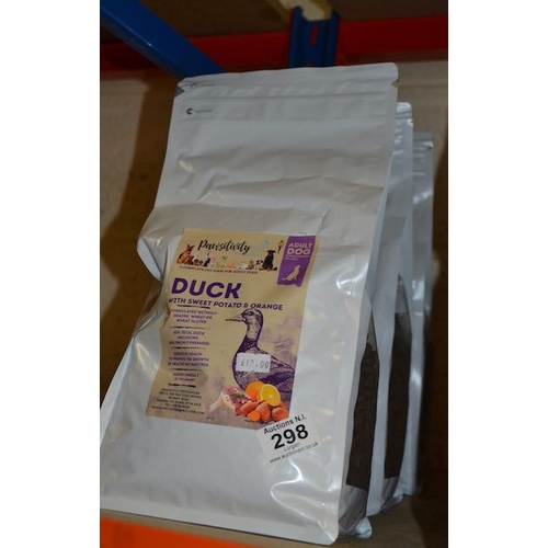 298 - Pawsivity Adult Duck, Sweet Potato & Orange Grain Free Food 3 x 2kg RRP £36