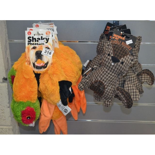 318 - Cuddly Buddy Dog Toy + Shaky Pheasant