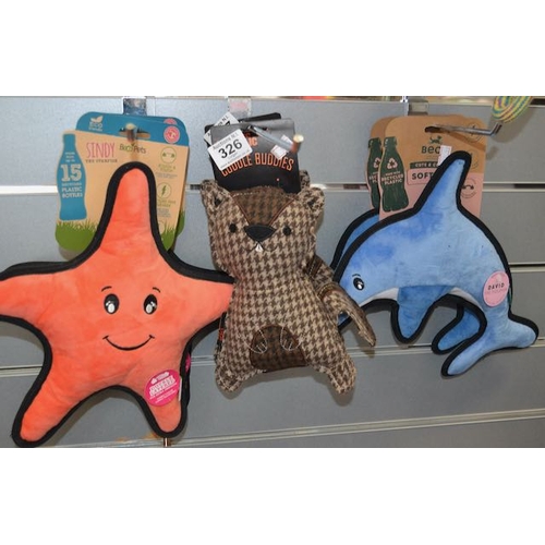 326 - 3 x Quality Dog Soft Toys RRP £28