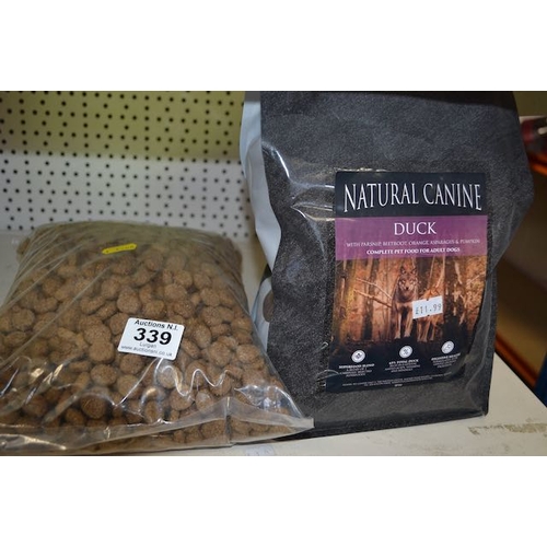 339 - Natural Canine Adult Duck Dog Food 2kg + Clear Bag Of 2kg Dog Food