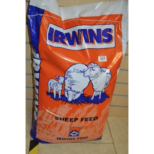 353 - Irwins Feeds 20kg Sheep Feed