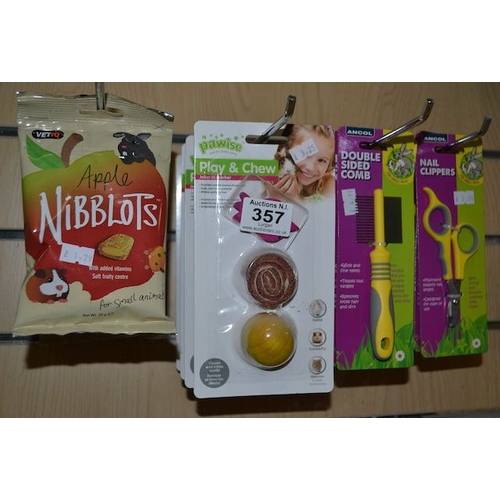 357 - Double Sided Comb, Nail Clippers, Play & Chew + Apple Niblots For Small Animals