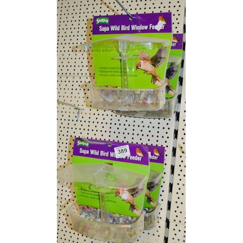 389 - 4 x Supa Wild Bird Window Feeder