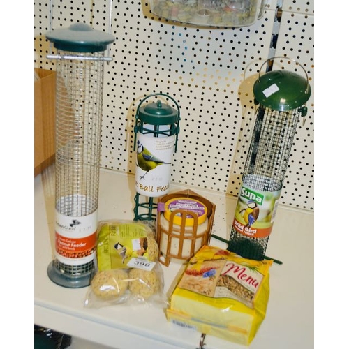 390 - Assorted Wild Bird Feeders & Seeds Etc