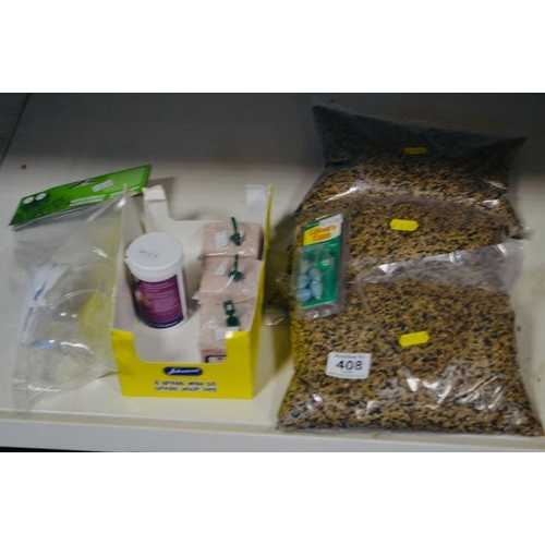 408 - 3 x Bags Of Canary Seed + Canary Eggs + Iodine Blocks + Feeders