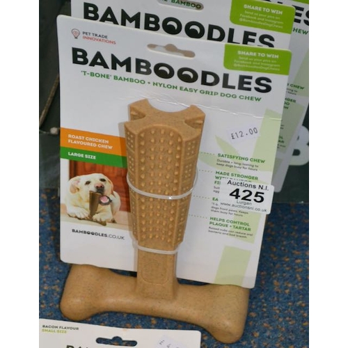 425 - Bamboozles Large 'T-Bone' Bamboo + Nylon Easy Grip Dog Chew x3 - RRP £36