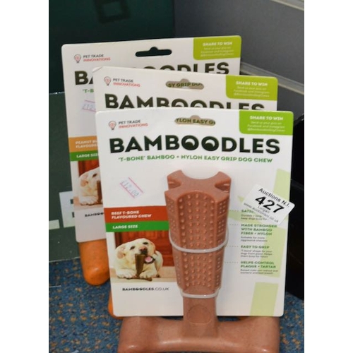 427 - Bamboozles Large T-Bone & Nylon Easy Grip Dog Chew x2 RRP £36