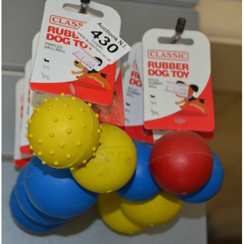 430 - 10x Classic Solid Rubber Dog Ball