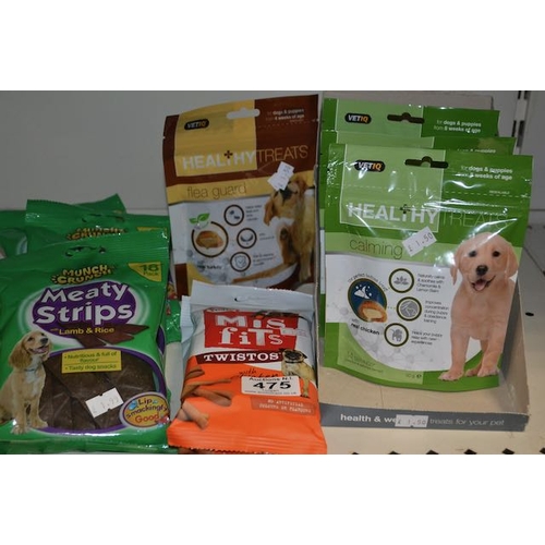 475 - 4x Munch Crunch Meaty Strips, 2x MisFits Twistos, Healthy Treats Flea Guard + 3x Healthy Treats Calm... 