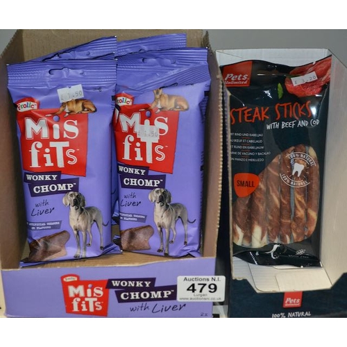 479 - 6x MisFits Wonky Chomp Pack + Pack of Steak Sticks