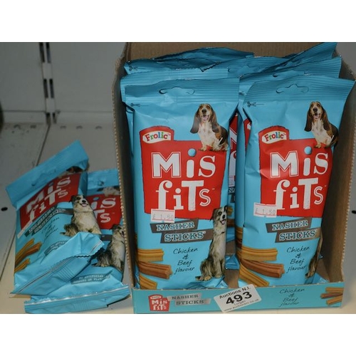 493 - 11x MisFits Nasher Sticks Chicken & Beef Flavour Pack