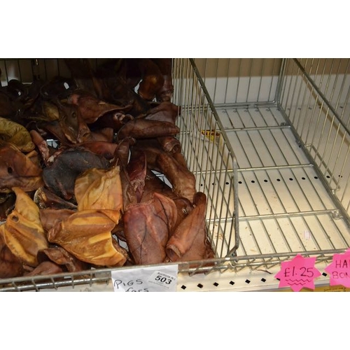 503 - Cage of Appx 40 Pigs Ears