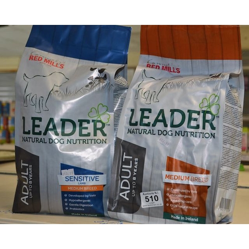 510 - Connolly's Red Mills Leader Natural Dog Nutrition Medium Breed 2kg + Sensitive Medium Breed 2kg RRP ... 