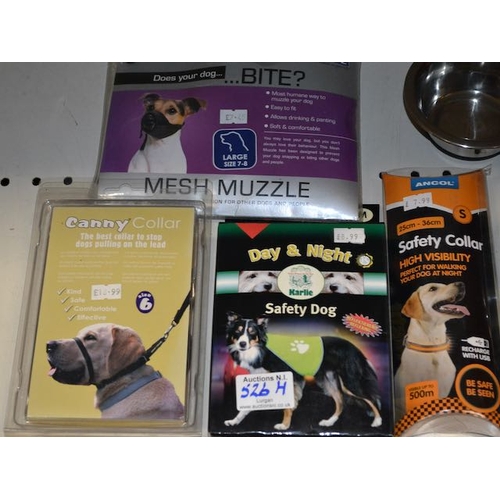 526H - Ancol Mesh Muzzle Large, Canny Collar Size 6, Day & Night Safety Coat Size M + Ancol Safety Collar S... 