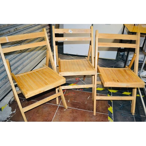 694 - 3 Wooden Folding Chairs