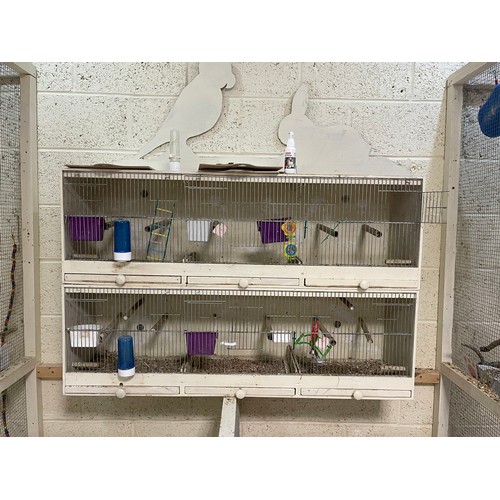 214A - 2 Storey Triple Bird Breeder Cage With Dividers - 4' x 1' x 2.5'