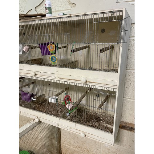 214A - 2 Storey Triple Bird Breeder Cage With Dividers - 4' x 1' x 2.5'