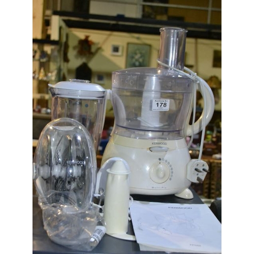 178 - Kenwood Food Processor With Attachments