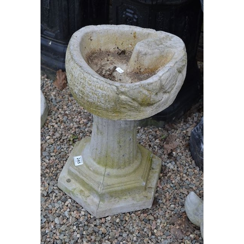 245 - Decorative Stone Birdbath Approx 1'8 x 1'