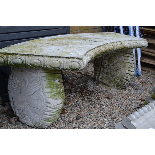 249 - Stone Garden Bench Approx 4'3 x 1'6 x 1'7