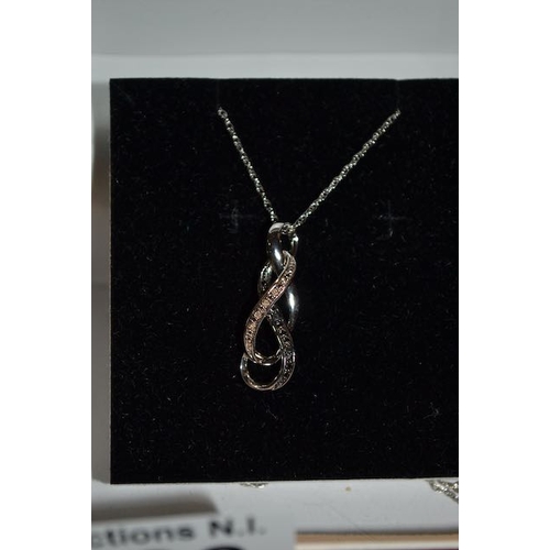 336 - Helberg Diamonds Silver Pendant Necklace - Boxed