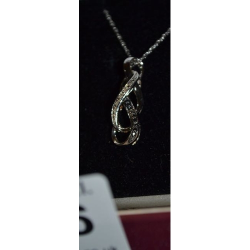 336 - Helberg Diamonds Silver Pendant Necklace - Boxed