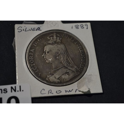 340 - Silver 1889 Crown