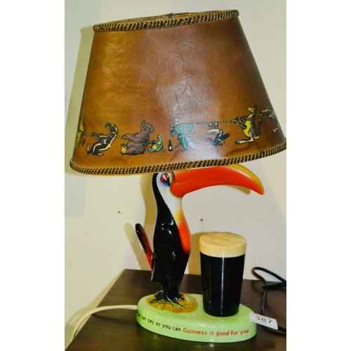 387 - Carltonware Guinness Toucan Lamp GA/2178 With Zookeeper & Animal Shade