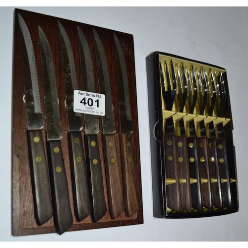 401 - Steak Knife & Fork Set