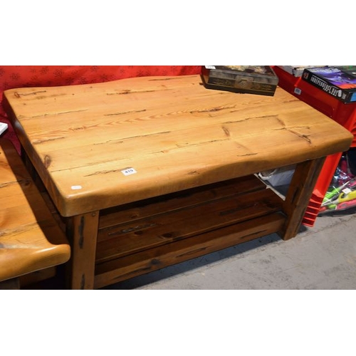 419 - Rustic Live Edge Style Coffee Table - Approx 3'8 x 2'2 x 1'9