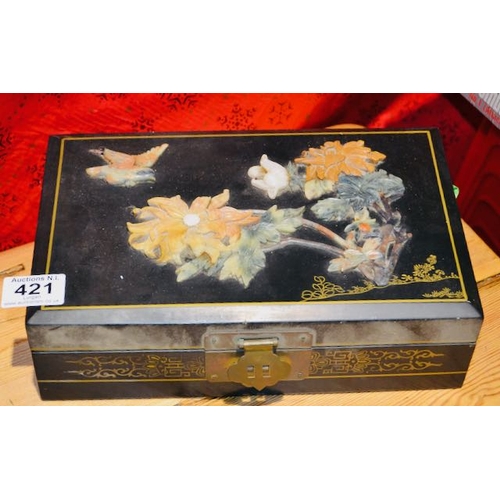 421 - Ornate Asian Style Jewellery Box