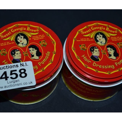 458 - 4 x Sweet Georgia Brown Hair Dressing Pomade In Tins - 4oz